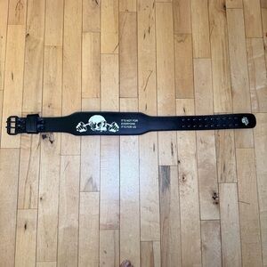 Darc Sport Black Belt with White Skull Design